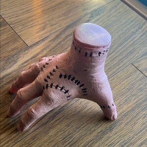 #1377= Netflix Wednesday TV series:Unique Beige-Pink Hand-Shaped Decor